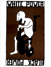 Affiche de Tomi Ungerer. "Pouvoir blanc, Pouvoir noir"