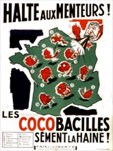 Affiche du mouvement "Paix et Liberté". Propagande anti-communiste pendant la guerre froide