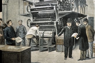 Machine d'imprimerie rotative inventée par Marinoni
