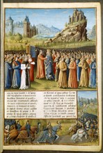 Les passages d'Outre-mer (1090-1153). Saint Bernard prêchant la 2ème croisade (1147-1149) et Louis VII, roi de France. (Saint Bernard fonda l'abbaye de Clairvaux)