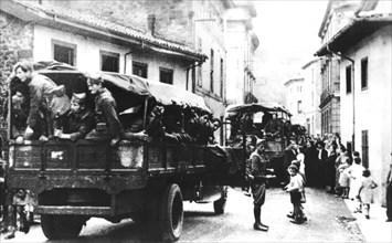 Arrivée des troupes de renforts en Espagne (1934)