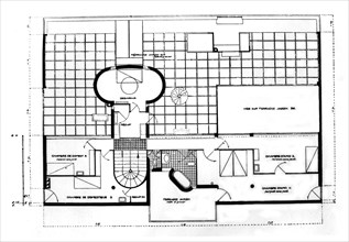 Blueprint of a villa by Le Corbusier in Garches, France