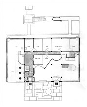 Blueprint of a villa by Le Corbusier in Garches, France
