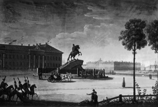 View of Peter the Great's Square and the Senate of St. Petersburg
