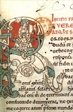 Manuscrit, "Moralia in Job", Saint Grégoire le Grand dans l'initiale R
