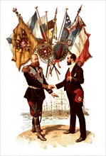 Alexandre III serrat la main du président de la République Française