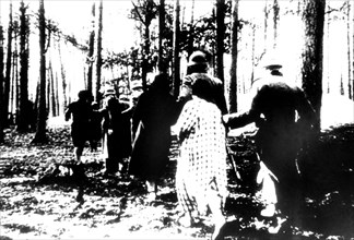 Women taken by German officers to be executed