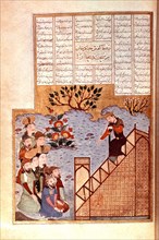 Gengis Khan preaching at Bukhara mosque