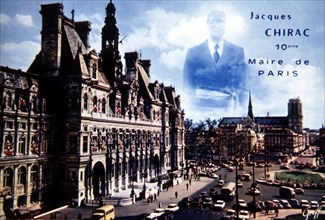 Postcard, Jacques Chirac, 10th mayor of Paris
