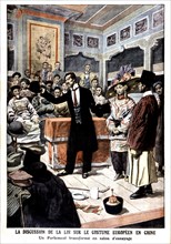 Discussion sur l'habillement au parlement chinois, 1912