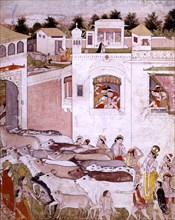 Indian miniature, 'The hour of cowdust'