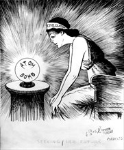 Caricature à propos de la bombe atomique