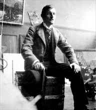 Portrait of Edvard Munch in his studio in Berlin