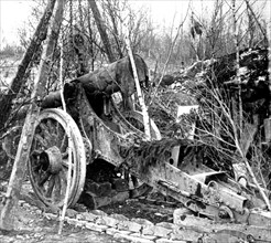 155 mm cannon in the Bois Bouver, 1916