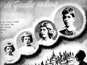 Charles De Gaulle child with his brothers and sisters