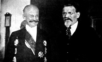 En Russie soviétique, le nouvel ambassadeur polonais à Moscou avec Kalinine