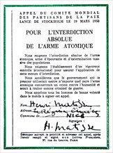 An edition of the newspaper "Les lettres françaises". Detail : "Henri Matisse has signed the Stockholm Call"