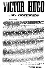 Affiche pour l'élection de Victor Hugo (1802-1885)
