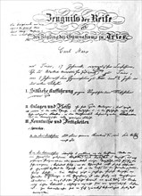 Certificat de fin d'étude de Karl Marx