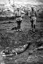 German soldiers killed and lying in the newly French trench, 1916
