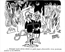 Caricature about the Suez crisis