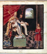 Trial of Gilles de Rais, with bishop Jean de Malestroit, 1440