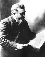 Jean Jaurès reading the French newspaper 'LHumanité'