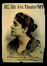 Portrait d'Eléonora Duse, comédienne italienne mondialement connue, pour le théâtre de la 5ème Avenue
