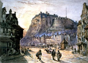 Duguid, Edinburgh Castle and the Grassmarket from Candlemaker Row