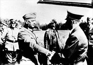 Opération Pologne. Hitler et le général von Rechenau, commandant l'armée du Sud