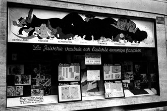 Gouvernement de Vichy. Affiche antisémite et antimaçonnique de la Ligue française