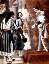 Les représentants des Grecs venus à Munich offrir la couronne grecque à Othon de Bavière, 1832