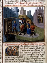 Chroniques de Saint-Denis. Miniature de Jean Fouquet : Hugues Capet