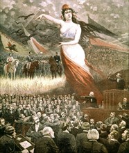 Marianne pointing at France's ennemies, 1893