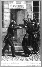 Prince Louis Bonaparte attempting an insurrection in Boulogne