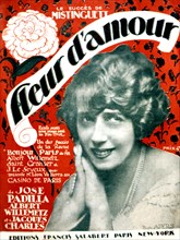 Cover for the musical edition of a song by Mistinguett: 'Fleur d'amour' (Flower of love)