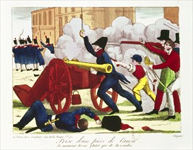 Révolution de 1830. Prise d'un canon, le 28 juillet 1830