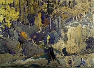 Bakst, Stage setting project for the theater play 'The Afternoon of a Faun'