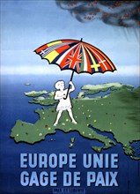 Affiche du mouvement "Paix et Liberté": pendant la guerre froide, propagande anti-communiste.