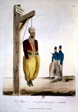 Conquest of Algeria. Caricature about the Dey of Algiers. Lithograph by Fonrouge