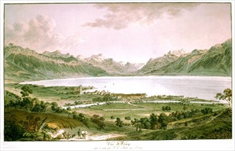 J. L. Alberti, View of Vevey at the time of Jean-Jacques Rousseau