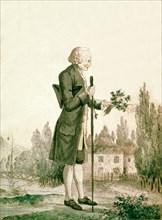 Anonyme, Jean-Jacques Rousseau herborisant à Ermenonville
