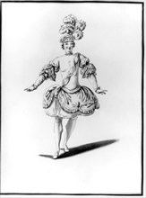 Maquette de costume pour "Castor et Pollux" de Rameau. "Choeur des ombres"