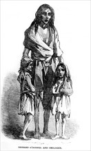 Conditions sociales : famine et misère. Bridget O'Donnel et ses enfants. in "Illustrated London News"
