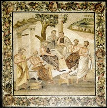 Mosaïque romaine. Platon et ses disciples
