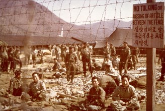 Communist Chinese prisoners at a U.N. prison camp