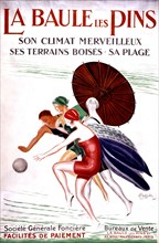 Advertisement poster by Cappielo for the seaside resort la Baule-des Pins.
