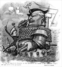Satirical cartoon by Léandre about President McKinley (1898)