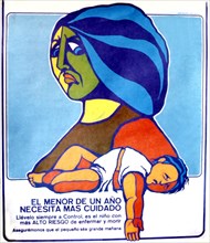 Poster advertising for health improvement, issued under Allende government (1971-1972)