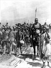 Arrivée à Djibouti d'un convoi de prisonniers italiens rendus par Ménelik